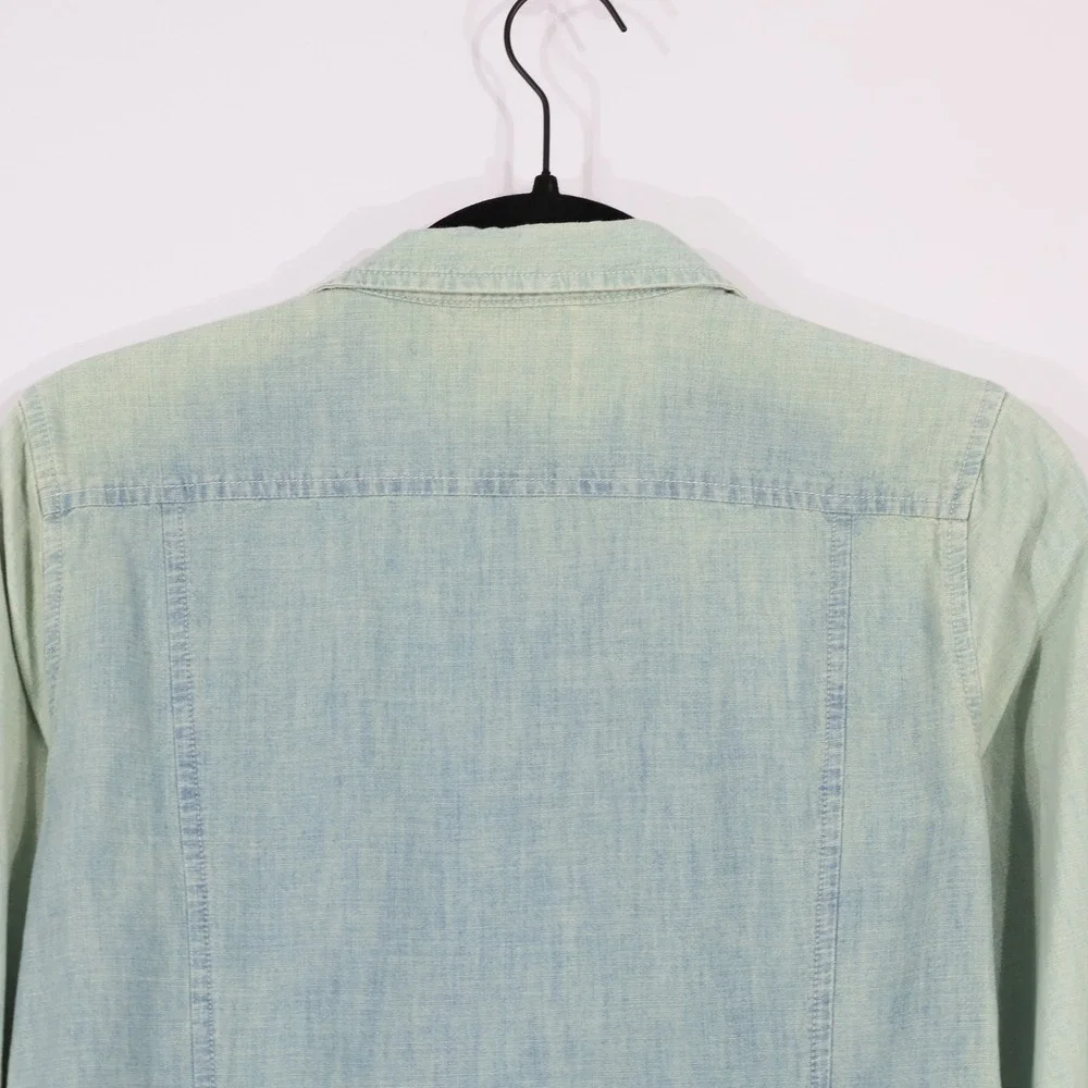 Denim & Supply Ralph Lauren Shirt Dress Women M Blue Ombre Pintuck Classic Retro